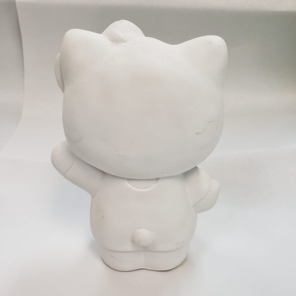 Plaster Paint Waving Cat Statue Rear