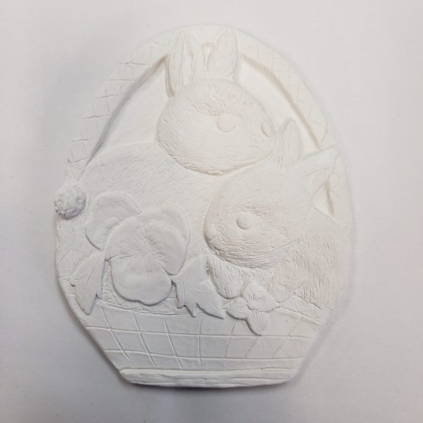 Plaster Paint Bunnies in Basket