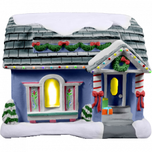 Light Up Christmas Village House Painted