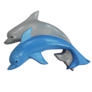 Dolphins Plaster Painted