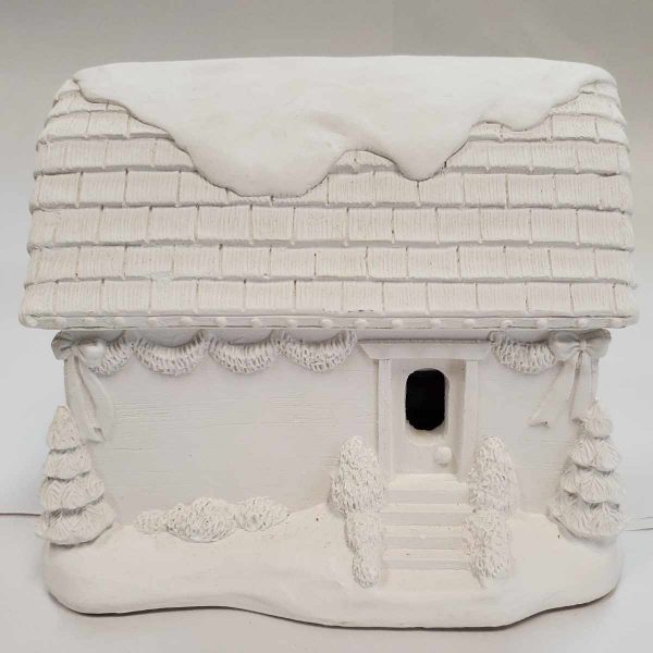 Plaster Paint Christmas Village House Rear