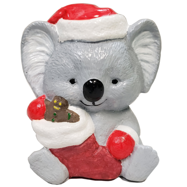 Christmas Koala Statue Painted