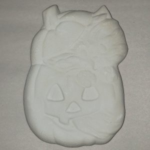 Plaster Paint Kitten in Jack O Lantern