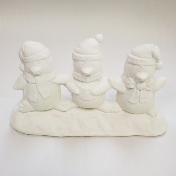 Plaster Paint Penguins Statue