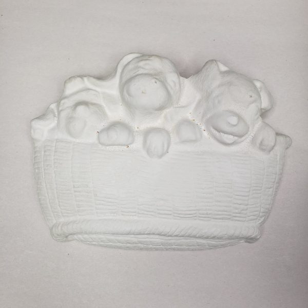 Plaster Paint Puppies in Basket