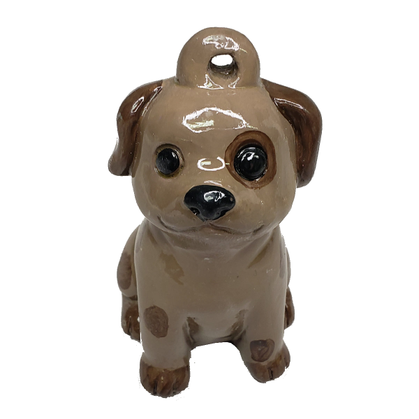 Puppy Dog Christmas Ornament Plaster Painted