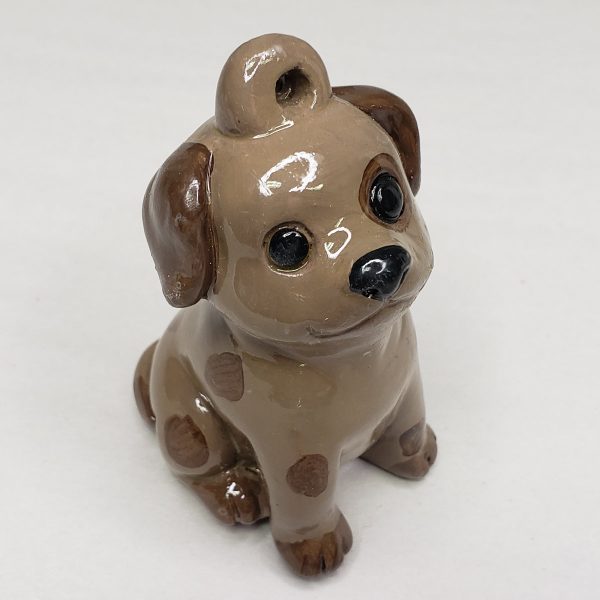 Puppy Dog Christmas Ornament Plaster Painted