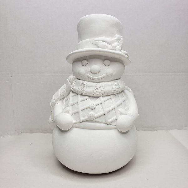 Plaster Paint Snowman Statue