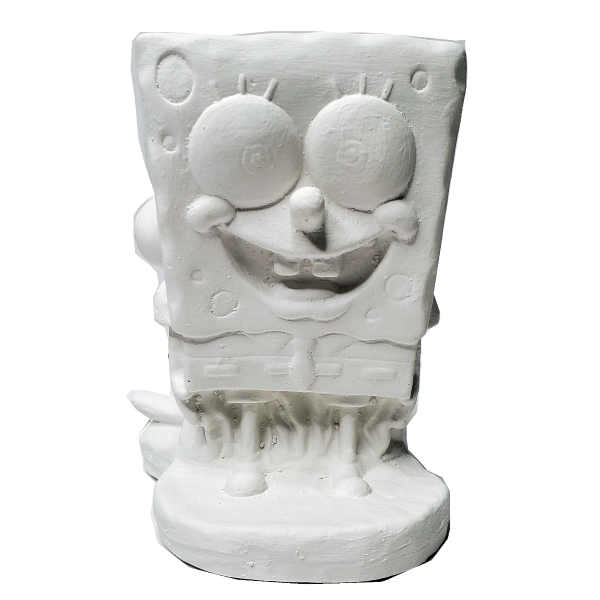 Plaster Paint Squareman Statue