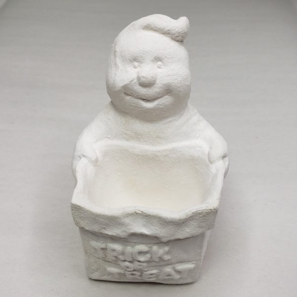 Plaster Paint Trick or Treat Ghost Figurine