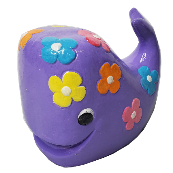 Groovy Whale Statue Painted