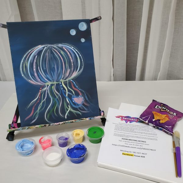 Glow in Dark Jellyfish Canvas Paint Kit