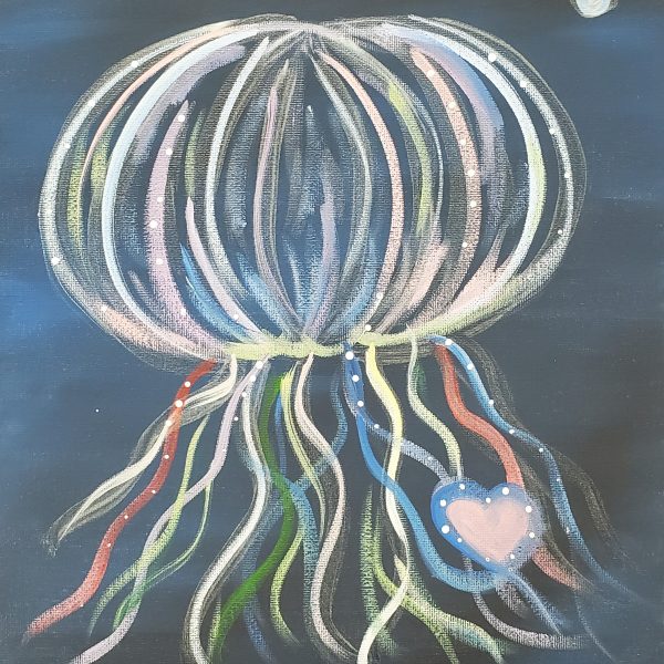 Glow in Dark Jellyfish Canvas Art