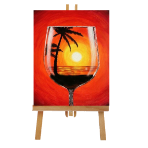 Wine Glass Canvas Paint Kit