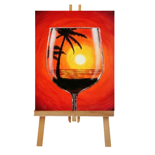 Adult Virtual Wine Glass Canvas Paint Pre-Recorded Lesson - A Sprinkle of  Fun