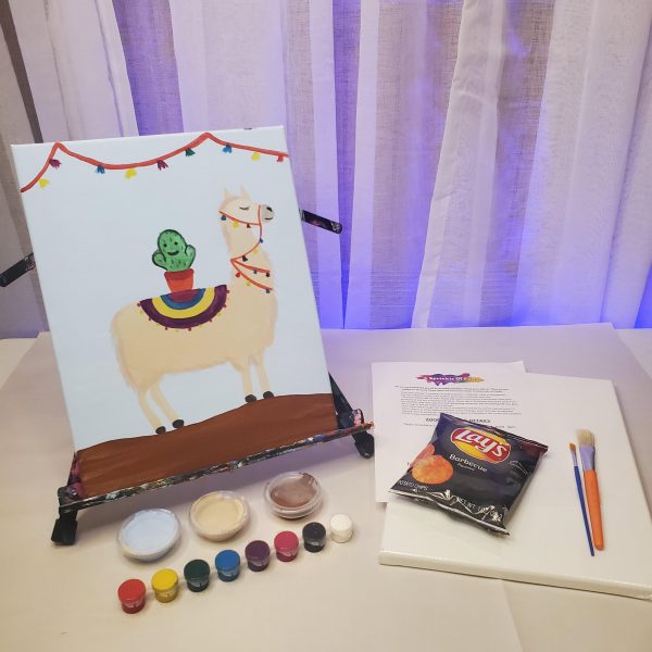 Cactus Llama Canvas Painting Lesson