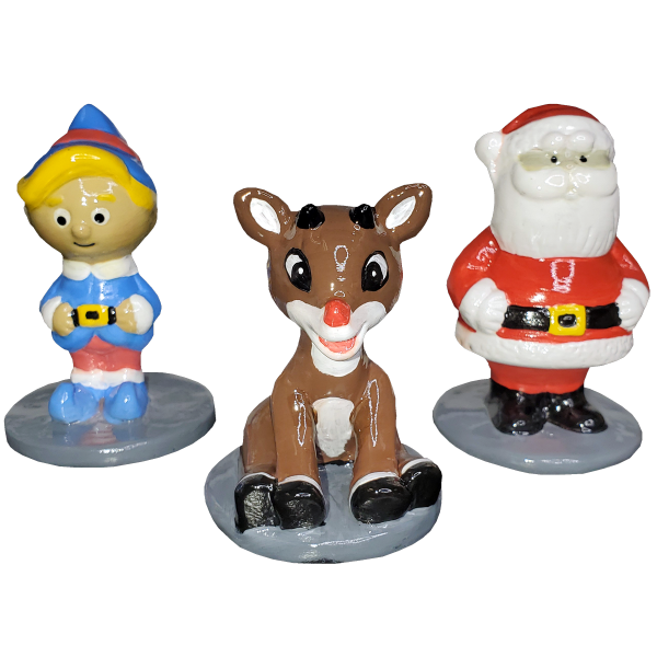 Rudolph the Red-Nosed Reindeer, Santa, Elf Figurines