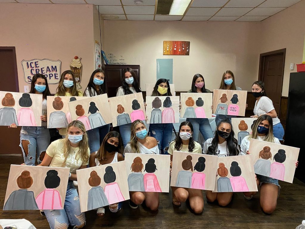 College Girls Canvas Paint Lesson