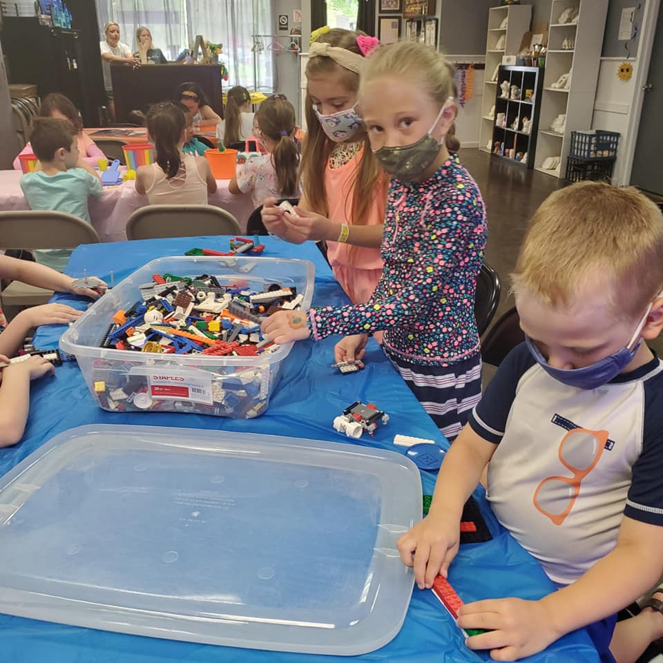 children playing legos